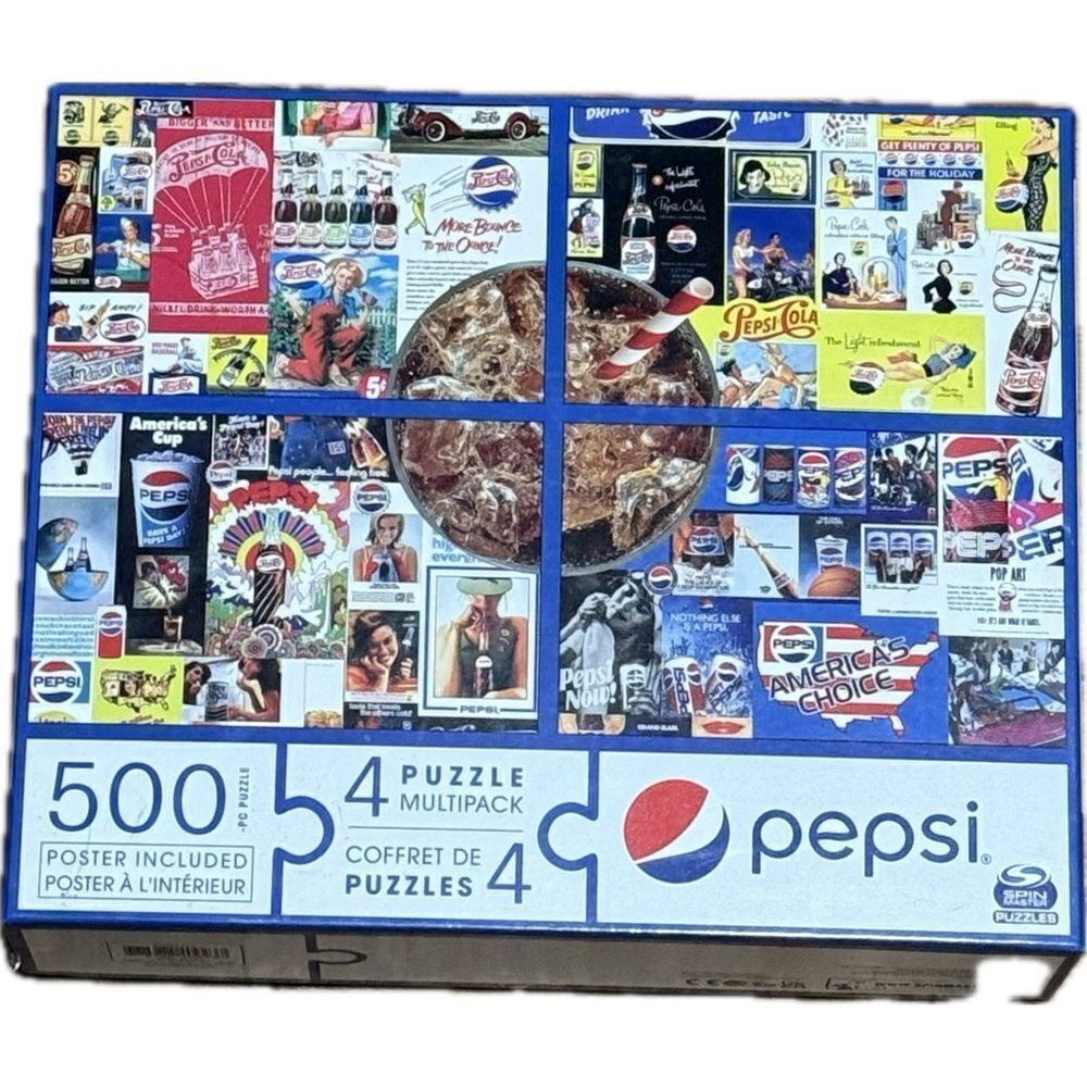 Spin master Pepsi puzzle, multi pack, including poster. New in the box.